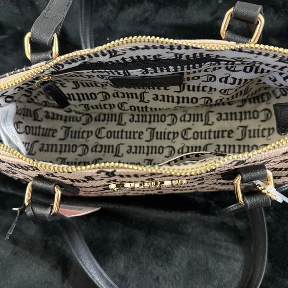 Juicy Couture Y2K Monogram Shoulder Bag Sandstone NWT Charm Gold - Picture 7 of 9